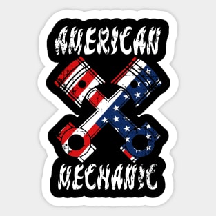 american mechanic t-shirt design Sticker